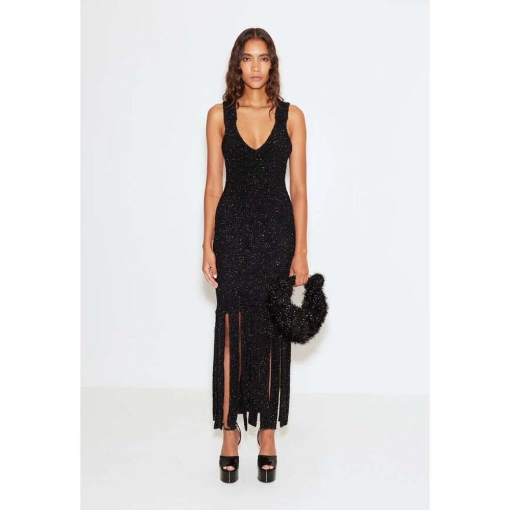 SIMONMILLER
Tira Fringed Metallic Chenille Midi Dress